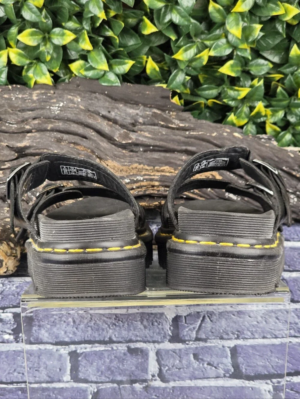 Dr. Martens Myles Brando Leather Buckle Slide Sandals